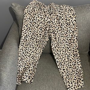 Ann Taylor Animal Print Pull On Paper Bag Pants